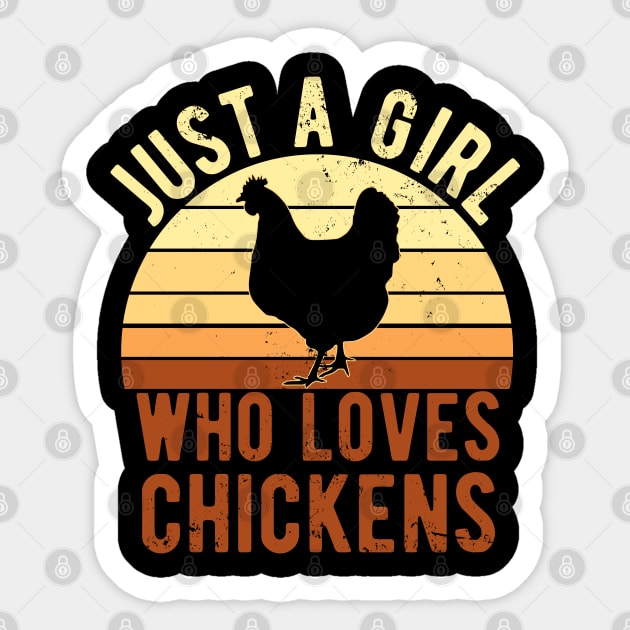 Just A Girl Who Loves Chickens for Chicken Lovers Gift Sticker by Zen Cosmos Official